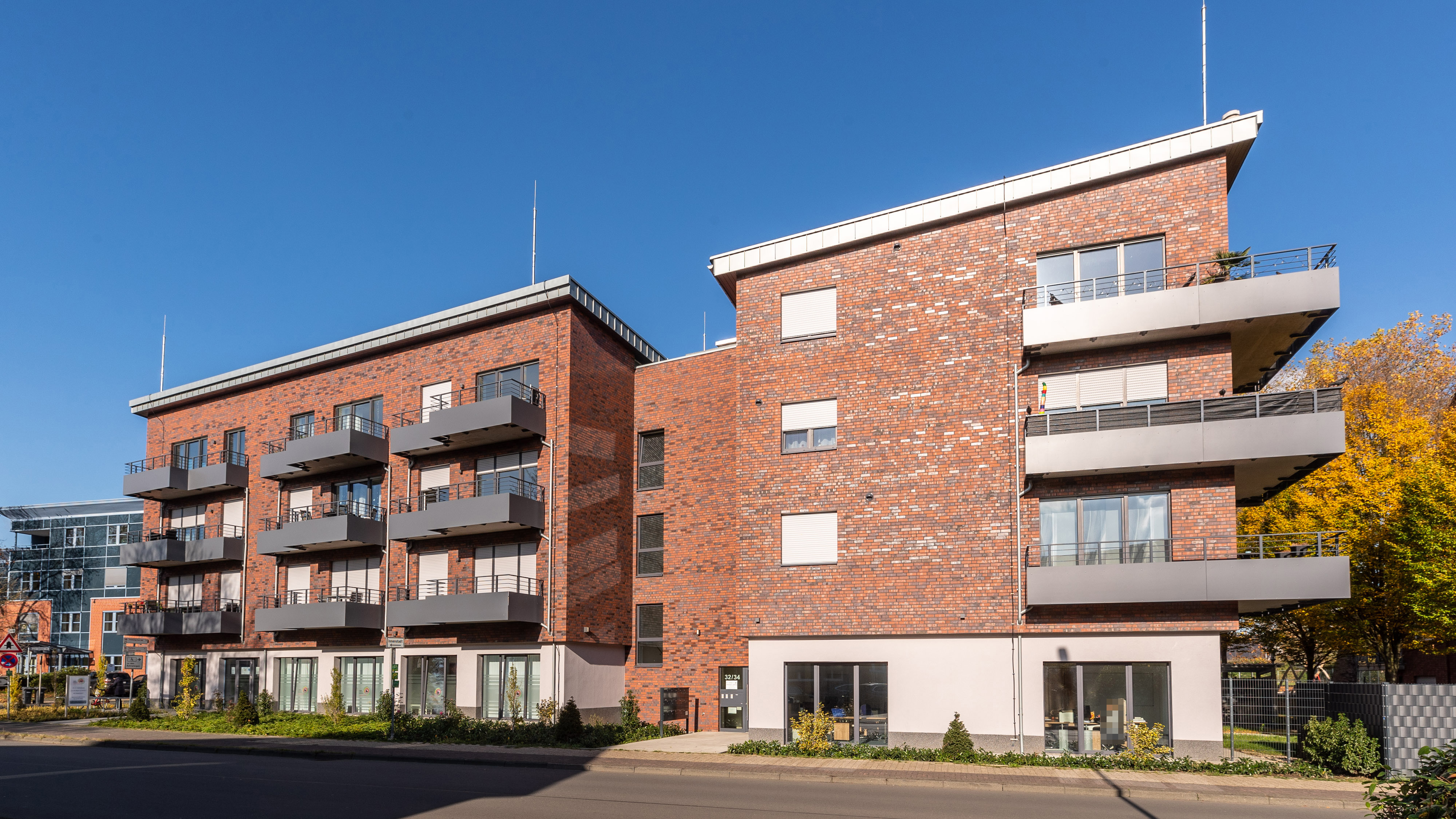 Modernes Wohngebäude aus Klinker, gebaut von Enstrup & Kortmann in Dülmen